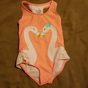 Carter's one piece swan swimsuit